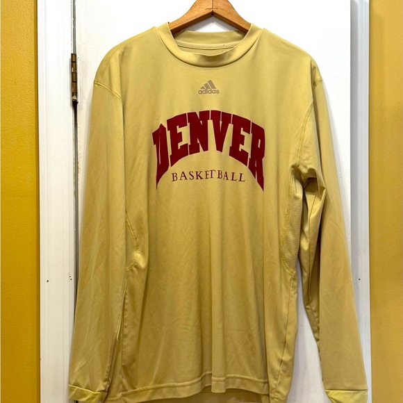 Adidas Men's Cream Denver Basketball Athletic Shirt! EUC - Picture 1 of 5